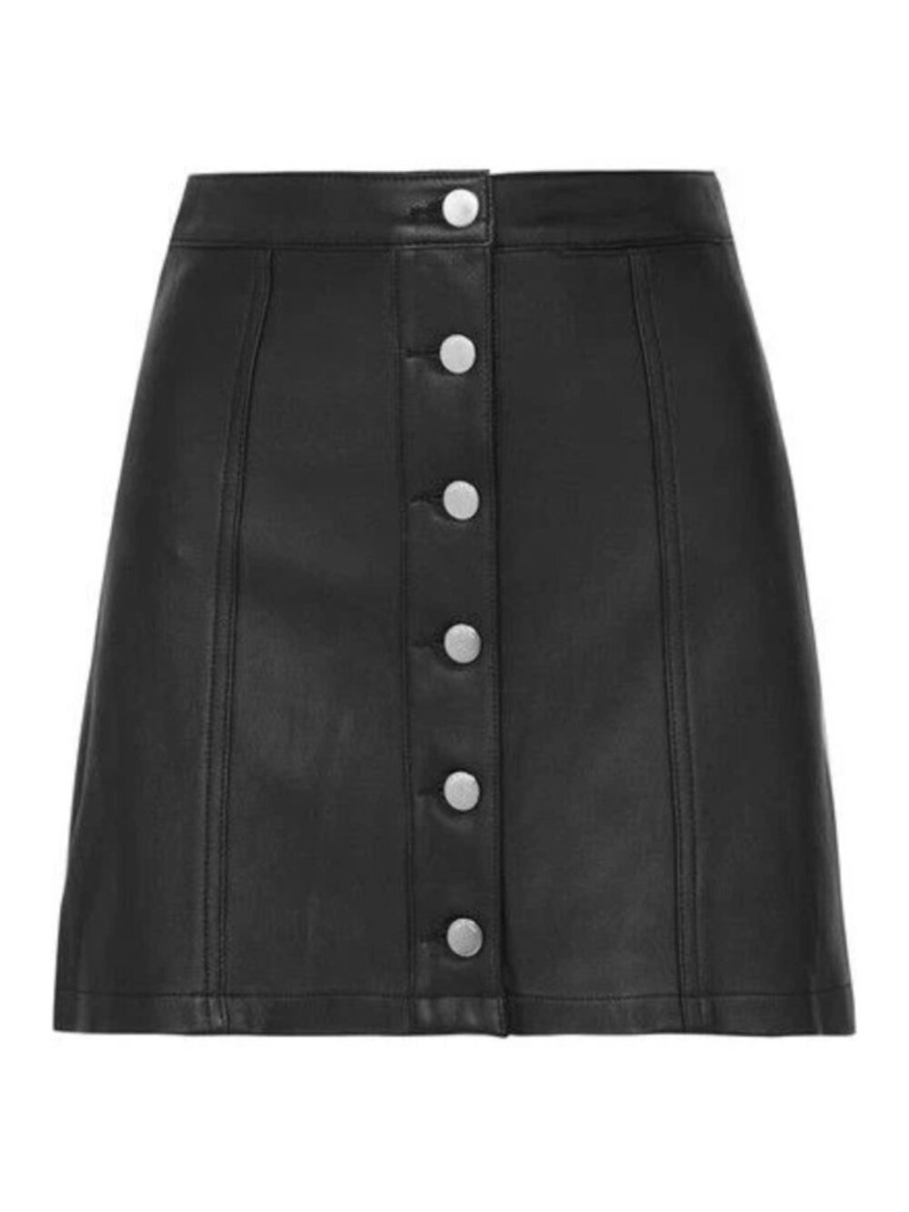 Rag & Bone Rosie Leather Button Down Mini Skirt, Black, US 0